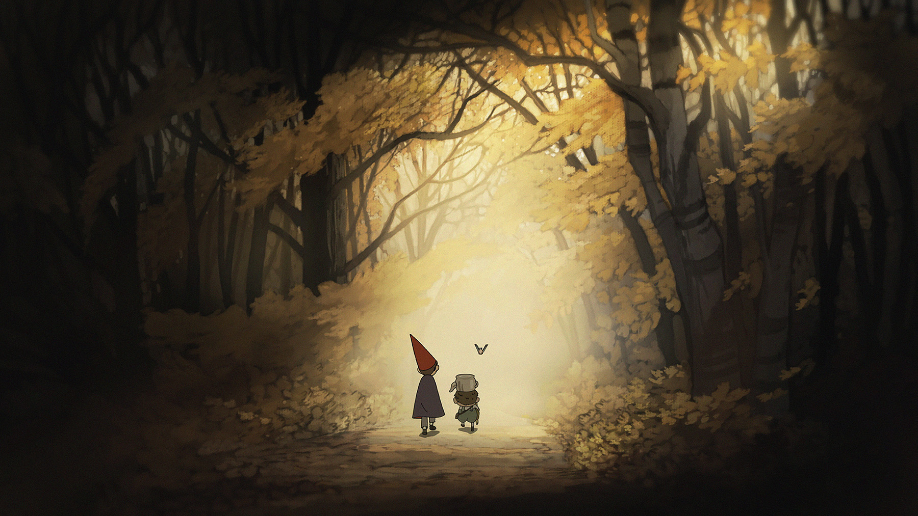 A forest still from over the garden wall.